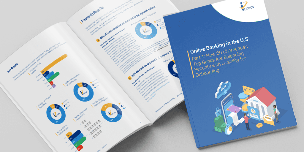 Relatório de pesquisa da iProov sobre o processo de onboarding de clientes dos 20 maiores bancos americanos - imagem de capa do onboarding digital no setor bancário